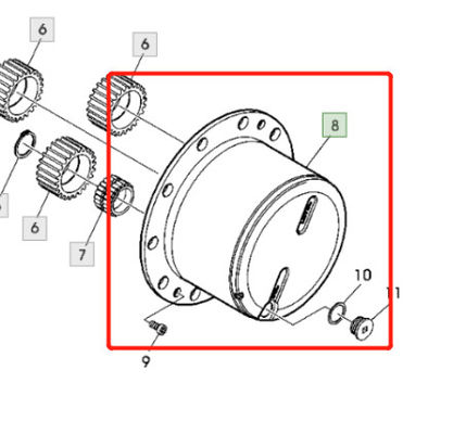 L171156  Planet Pinion Carrier fits for JD tractor models: 6100D, 6120, 6120L, 6130, 6215, 6225, 6230, 6320